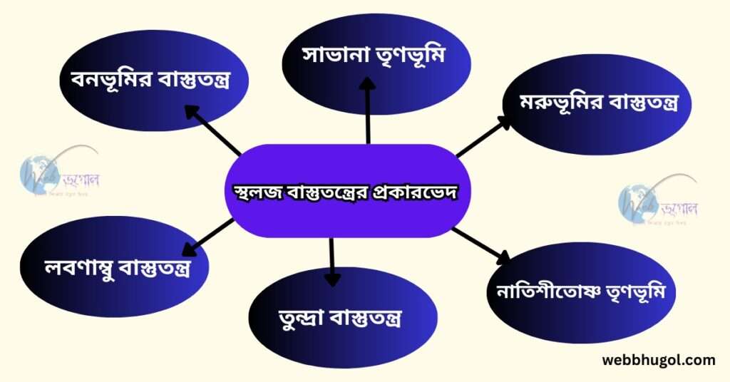 স্থলজ বাস্তুতন্ত্রের প্রকারভেদ , ecosystem, bhugol