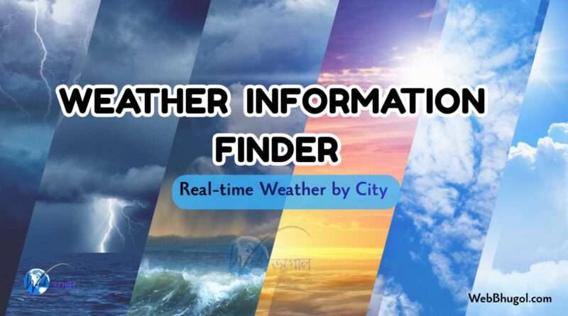 Weather Information Finder Tool showing temperature, humidity, wind speed, and forecast data — Webbhugol.com”