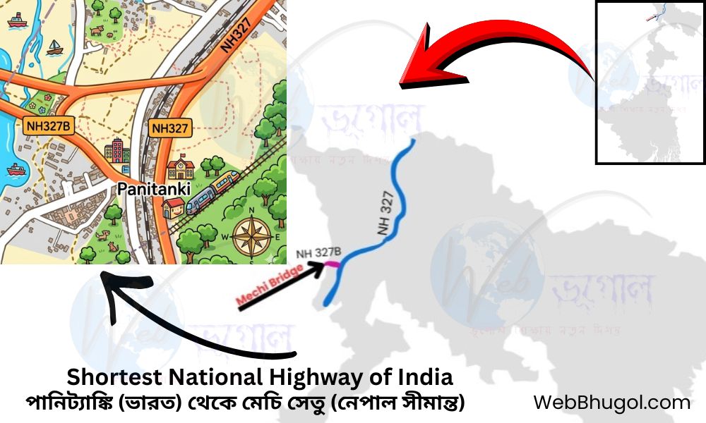 Map of NH-327B Panitanki to Mechi Bridge West Bengal
