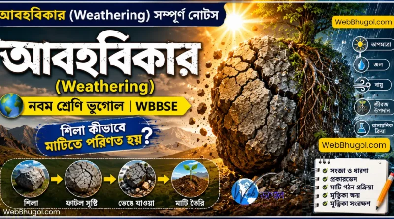 আবহবিকার (Weathering) সম্পূর্ণ নোটস - নবম শ্রেণি ভূগোল WBBSE