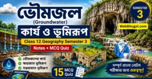 ভৌমজলের কার্য ও ভূমিরূপ Class 12 Geography Semester 3 Notes এবং MCQ Quiz